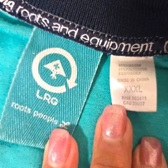 LRG Lifted Research Group Track Jacket Mens 3XL Teal Orange Full Zip Colorblock - Picture 3 of 8